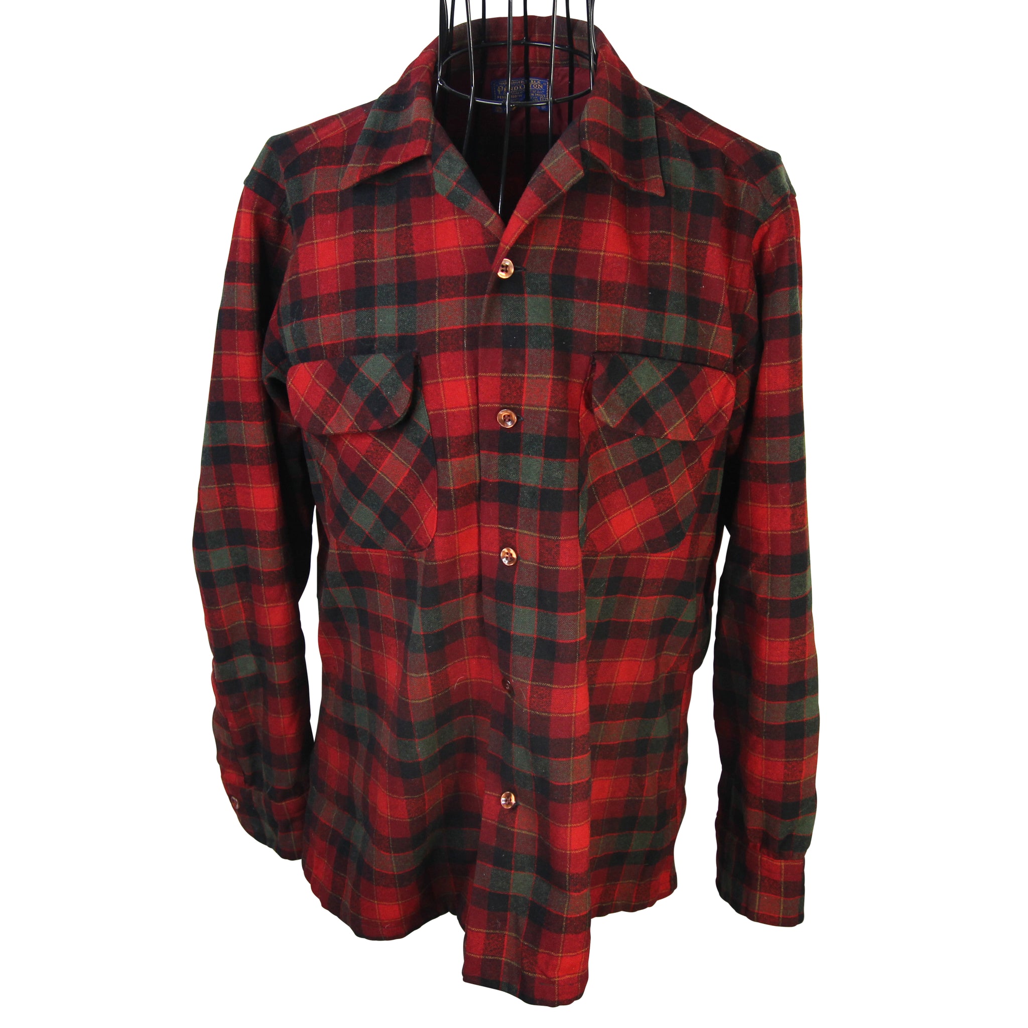 Vintage Pendleton Loop Collar Wool Flannel Shirt - M – Jak of all