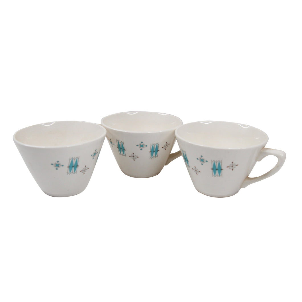 Vintage Mid Century Modern Snow Flake Cup Set - OS