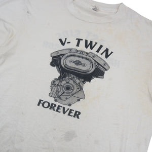 Vintage Harley Davidson V-twin Forever Distressed Graphic T Shirt - XL