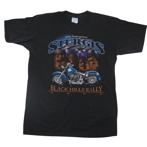 Vintage 60th Anniversary Sturgis 2000 Black Hills Rally Graphic T Shirt - L