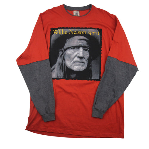 Vintage Willie Nelson Graphic Long Sleeve T Shirt - XL
