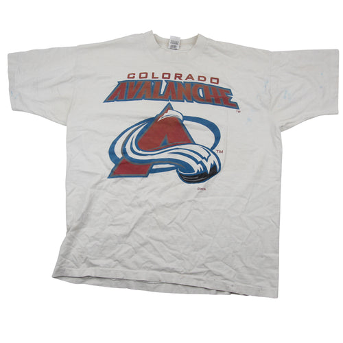 Vintage Colorado Avalanches Distressed Graphic T Shirt - XL