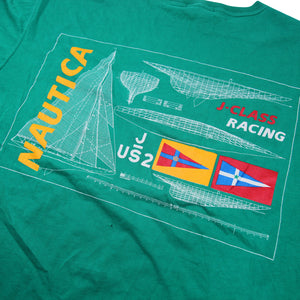 Vintage Nautica J-class Racing Graphic T Shirt - XL