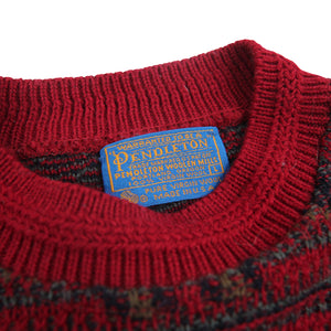 Vintage Pendleton Allover Design Wool Sweater - L