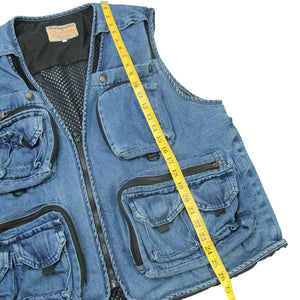 Vintage Denim Tactical Photography Vest - XL