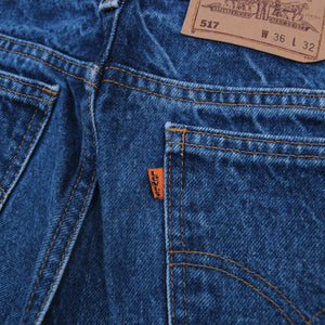 Vintage Levis 517 Orange Tab Denim Jeans - 36"x32"