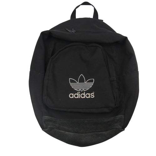 Vintage Adidas Embroidered Leather Bottom Backpack - OS