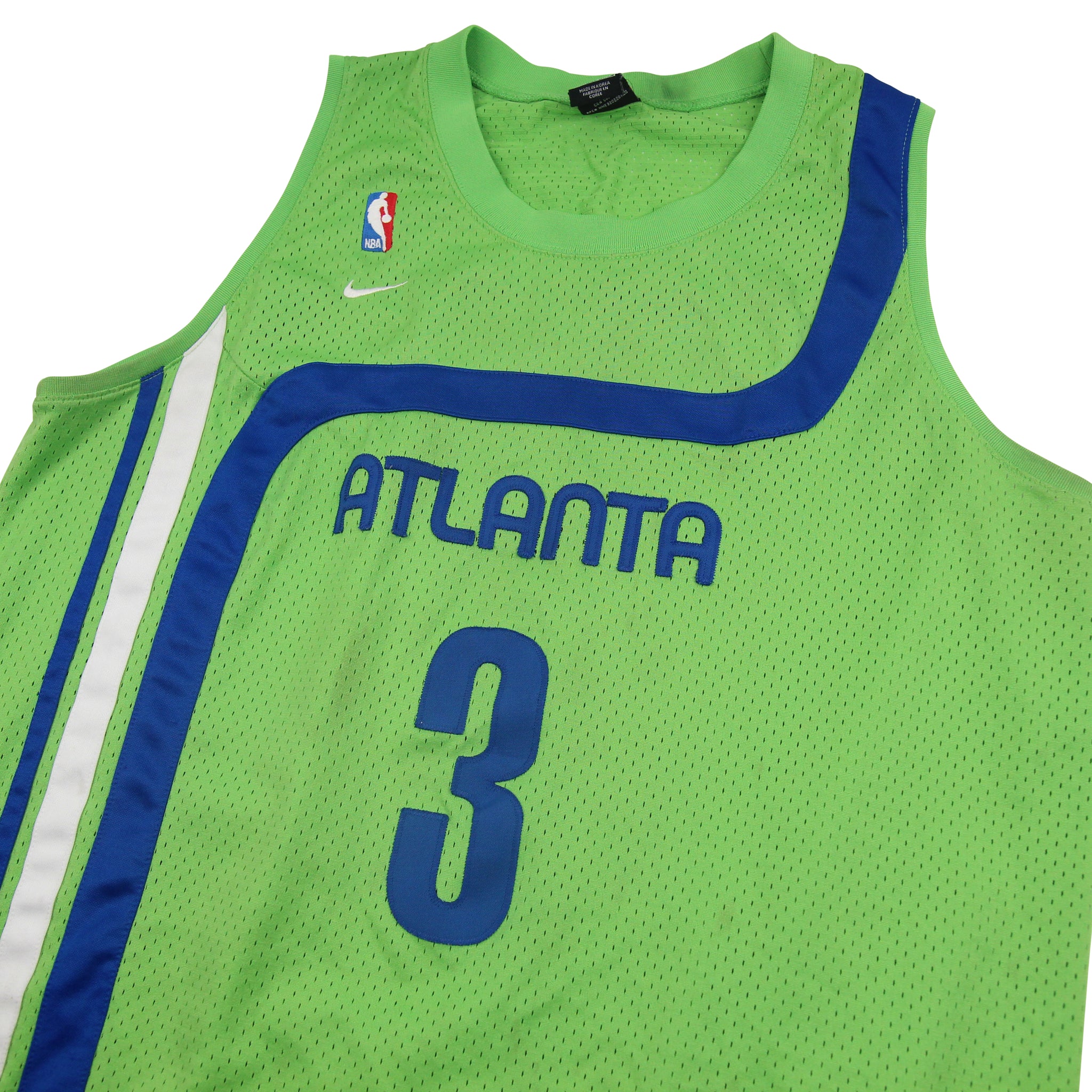 Nike Mens Atlanta Hawks Shareef Abdur-Rahim #3 Basketball Jersey Yellow  Size XL