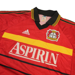 Vintage 1998-00 Adidas Bayer Leverkusen Aspirin Jersey SIGNED - XL