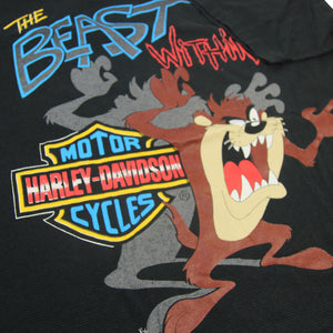 Vintage 1993 Harley Davidson x Taz "The Beast Within" Graphic T Shirt - XXL