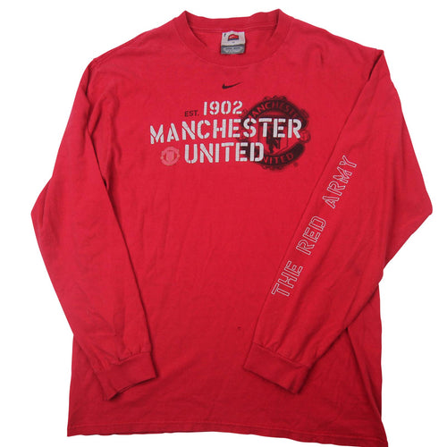 Vintage Nike Manchester United Long Sleeve Graphic T Shirt