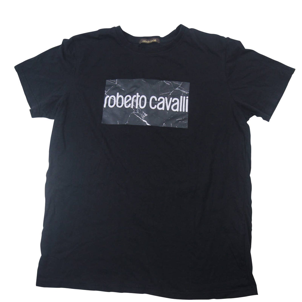 Roberto Cavalli Spellout Graphic Marble T Shirt - L