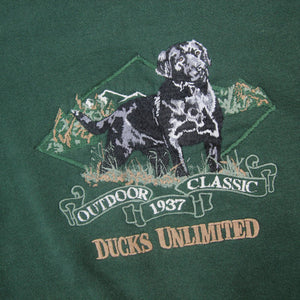 Vintage Ducks Unlimited Embroidered Black Hunting Lab Sweatshirt - XL