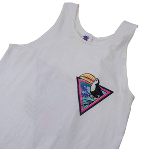 Vintage 80s Retro Tropical Bird Graphic Tank Top - XL