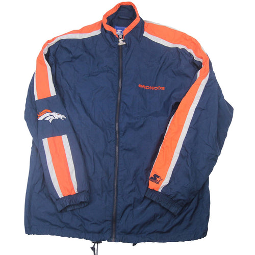 Vintage Starter Denver Broncos Spellout Windbreaker Jacket - L