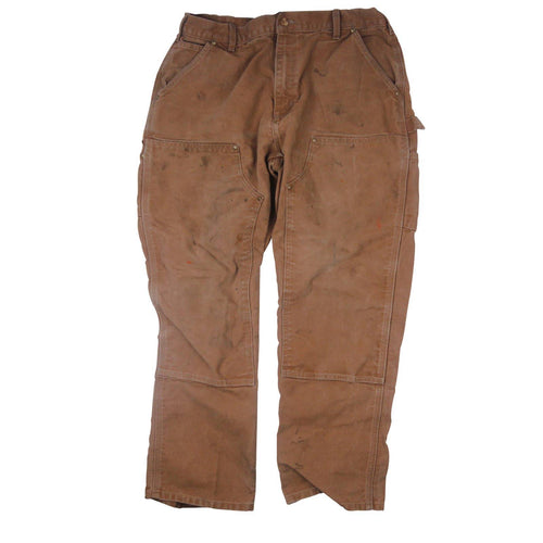 Vintage Carhartt Distressed USA Made Double Knee Canvas Pants - 36