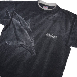 Vintage Allover Print Humpback Whale Graphic T Shirt - XL