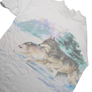 Vintage Habitat Wolves Graphic Long Sleeve T Shirt - XL