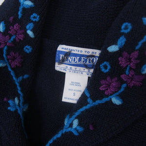 Vintage Pendleton Floral Trip Wool Cardigan Sweater - S