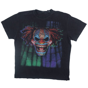 Vintage Y2k Liquid Blue Clown Graphic T Shirt - XLT