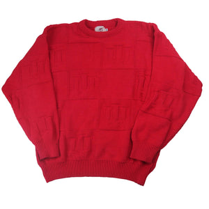 Vintage Indiana University Bloomington Allover Logo Knit Sweater - M