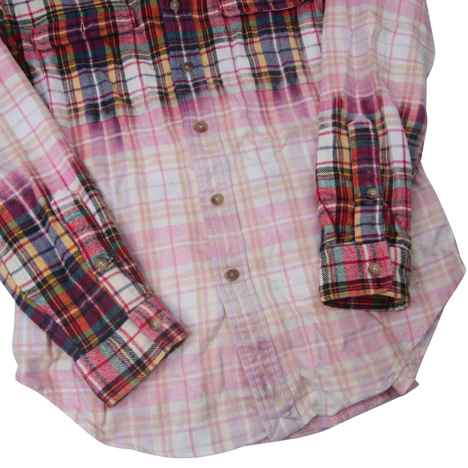 Vintage Polo Ralph Lauren Ombre Faded Plaid Flannel Shirt - M