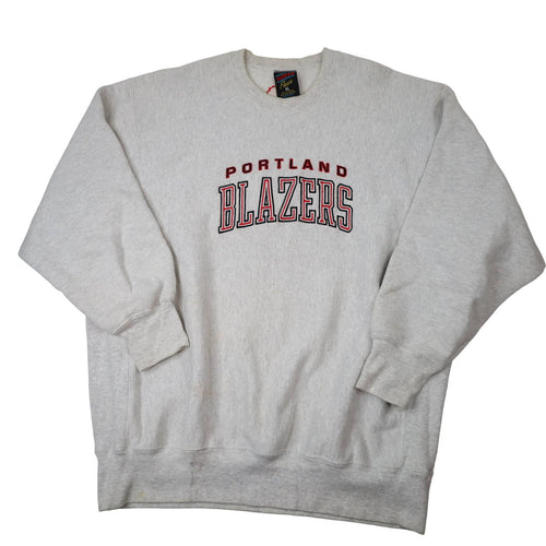 Vintage Portland Blazers Embroidered Spellout Sweatshirt - XL
