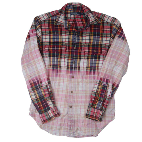 Vintage Polo Ralph Lauren Ombre Faded Plaid Flannel Shirt - M