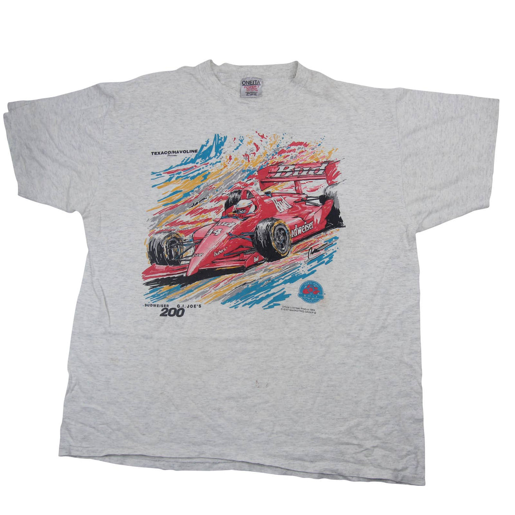 Vintage Budweiser / G.I. Joe 200 Indie Racing Graphic T Shirt - XL