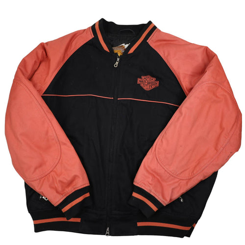 Vintage Harley Davidson Spellout Quilted Bomber Jacket - XL