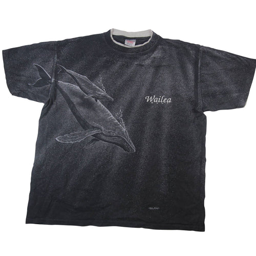 Vintage Allover Print Humpback Whale Graphic T Shirt - XL