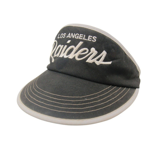 Vintage Sport Specialties Los Angeles Raiders Script Viser 90s NFL Black - OS