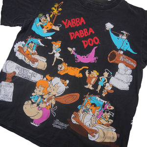 Vintage 1994 Flint Stones Cartoon Allover Graphic T Shirt - XL