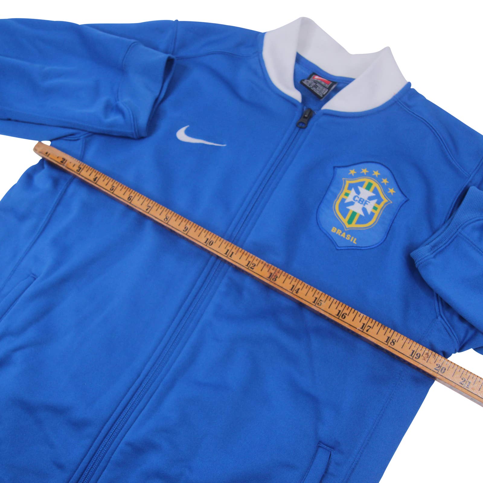 Vintage Nike Brazil Blue Soccer Football Track Jacket Mens Adult
