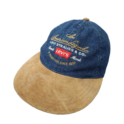 Vintage Levis Denim Spellout Strap Back Hat - OS