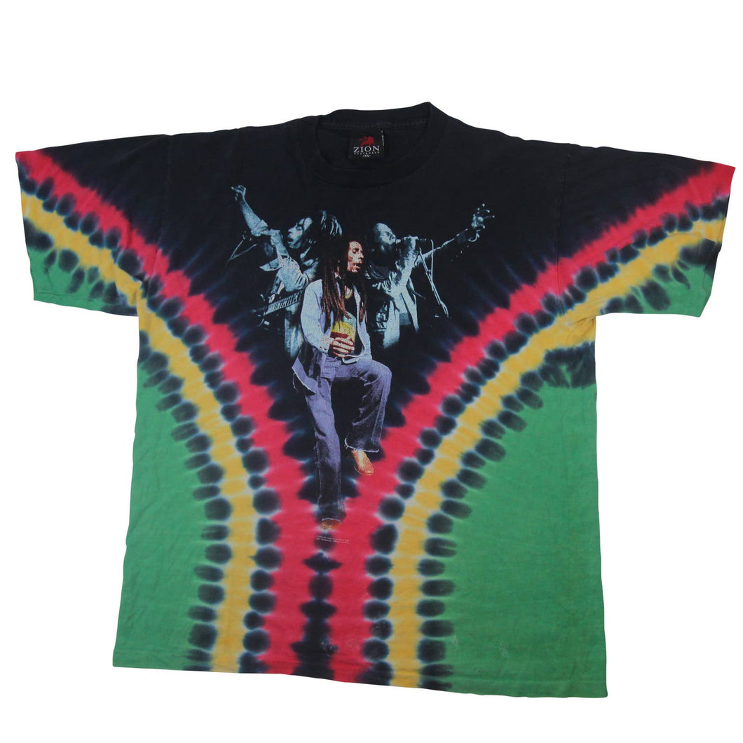 Vintage Bob Marley Tie Dye Graphic T Shirt - XL