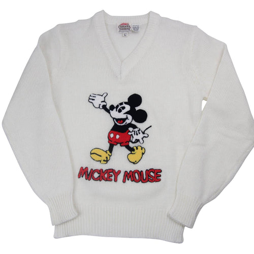 Vintage Disney Character Fashion Mickey Mouse Embroidered Sweater - WMNS L