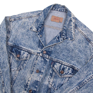 Vintage Levis Denim Acid Wash Trucker Jacket - XL