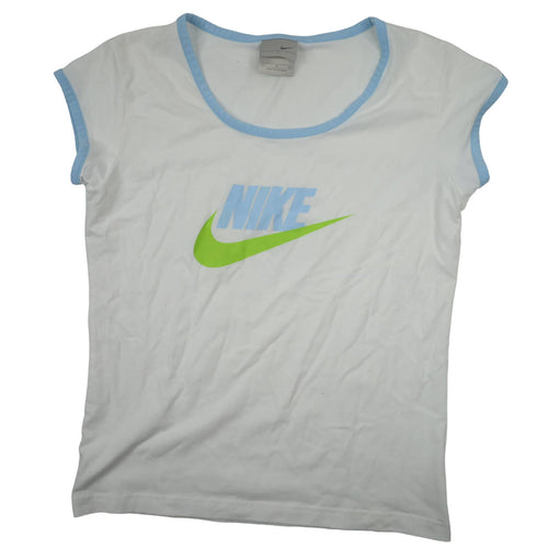 Vintage Y2k Nike Ringer Spellout Graphic T Shirt - WMNS L