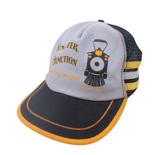 Vintage 3 Stripe Tri Bar Sumpter Junction Train Station Trucker Hat