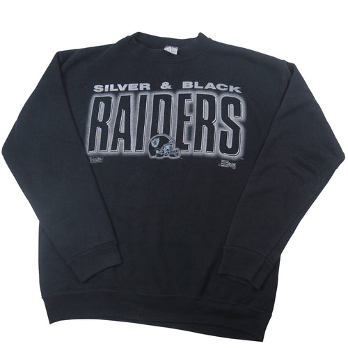 Vintage Salem Sportswear NFL Raiders Spellout Sweatshirt - L