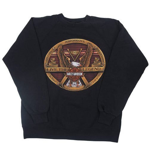 Vintage Harley Davidson V-twin Eagle Crest Graphic Sweatshirt