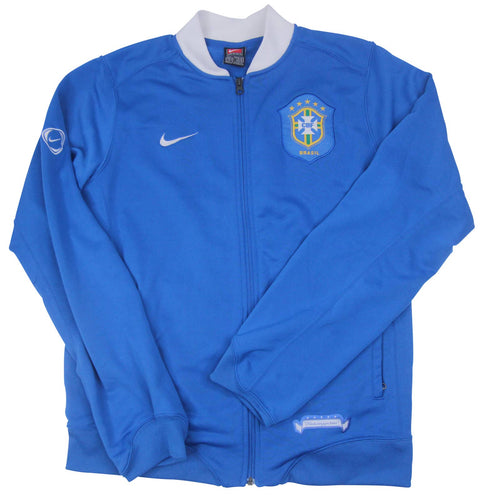 Vintage Nike Brazil Football CBF Spellout Track Jacket - L
