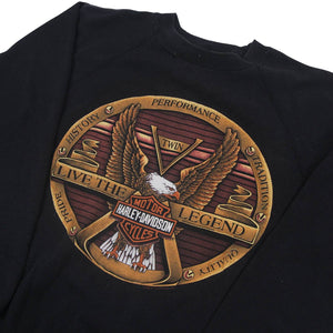 Vintage Harley Davidson V-twin Eagle Crest Graphic Sweatshirt