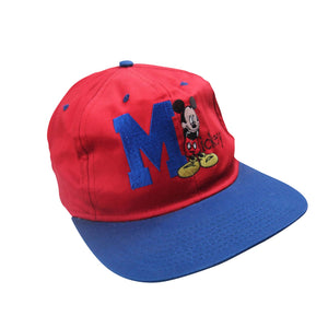 Vintage Mickey Mouse Embroidered Snapback Hat - OS