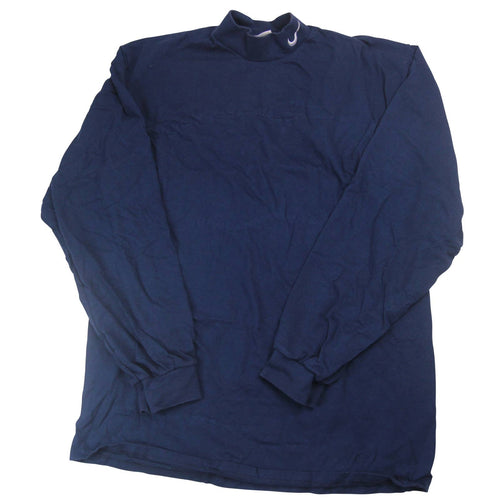 Vintage Nike Small Swoosh Mock Neck Long Sleeve Shirt - L