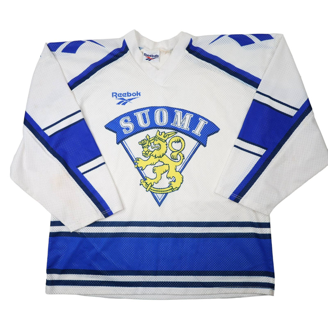 Vintage Reebok Finland Suomi Hockey Jersey - XL