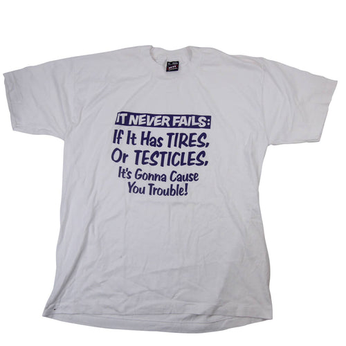 Vintage Slogan Graphic T Shirt - XL