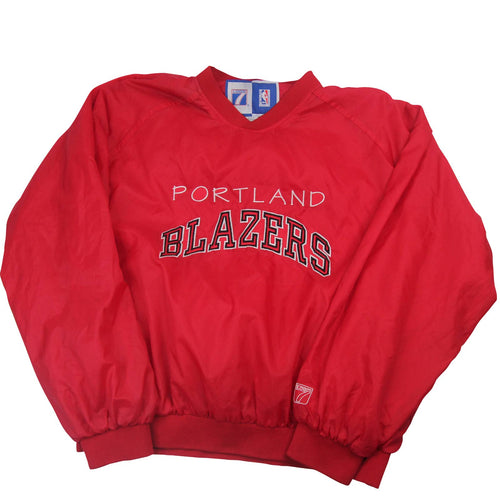 Vintage Logo 7 Portland Blazers Embroidered Spellout Windbreaker - XL