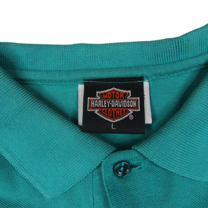 Vintage Harley Davidson Embroidered Crest Pocket Polo - L